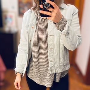 Forever21 Black & White Stripe Causal Large Hoodie